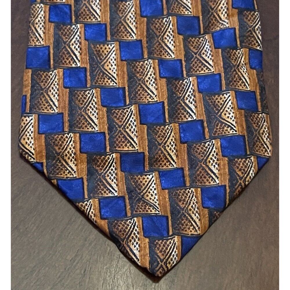 Galli’s Orange Blue Hand Made 100% Silk Men’s Neck Tie Made In Spain